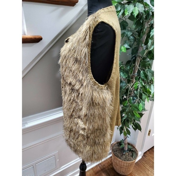Xhilaration Womens Brown Acrylic Long Sleeve Open Front Fur Jacket Size XL - Picture 5 of 9